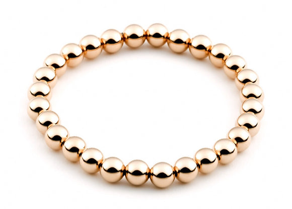 6MM Gold Beaded Bracelet - Gold Filled - Women’s Luxury Jewelry