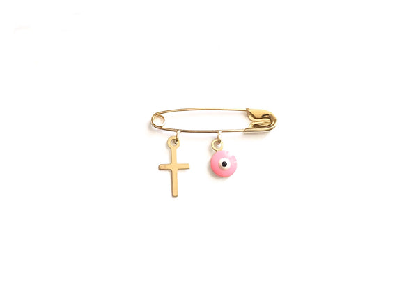 Gold Baby Girl Pin - Charms - 14K Yellow Gold