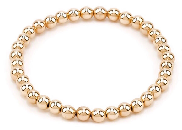 5MM Gold Beaded Bracelet  - Gold Filled - Women’s Luxury Jewelry