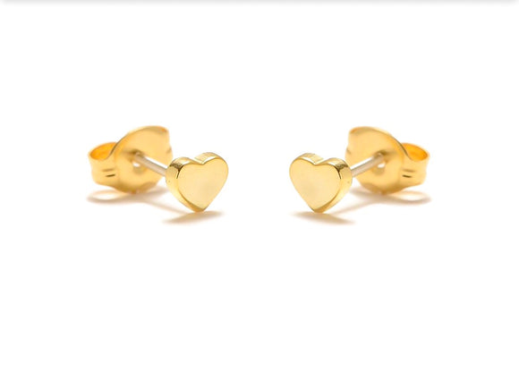 4mm Mini Heart Studs - Solid 14k Gold - Women’s Luxury Jewelry