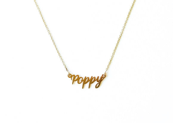 Mini Personalized “Fancy” Name Necklace  - Solid 14K Gold - Women’s Luxury Jewelry