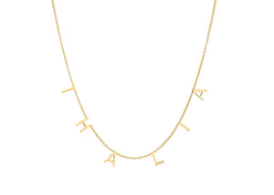 14k Gold Mini Multiple Initial Necklace  - Personalized Jewlery
