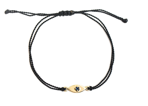 Gold Evil Eye Bracelet - 14 kt Yellow Gold - Women’s Designer Jewelry